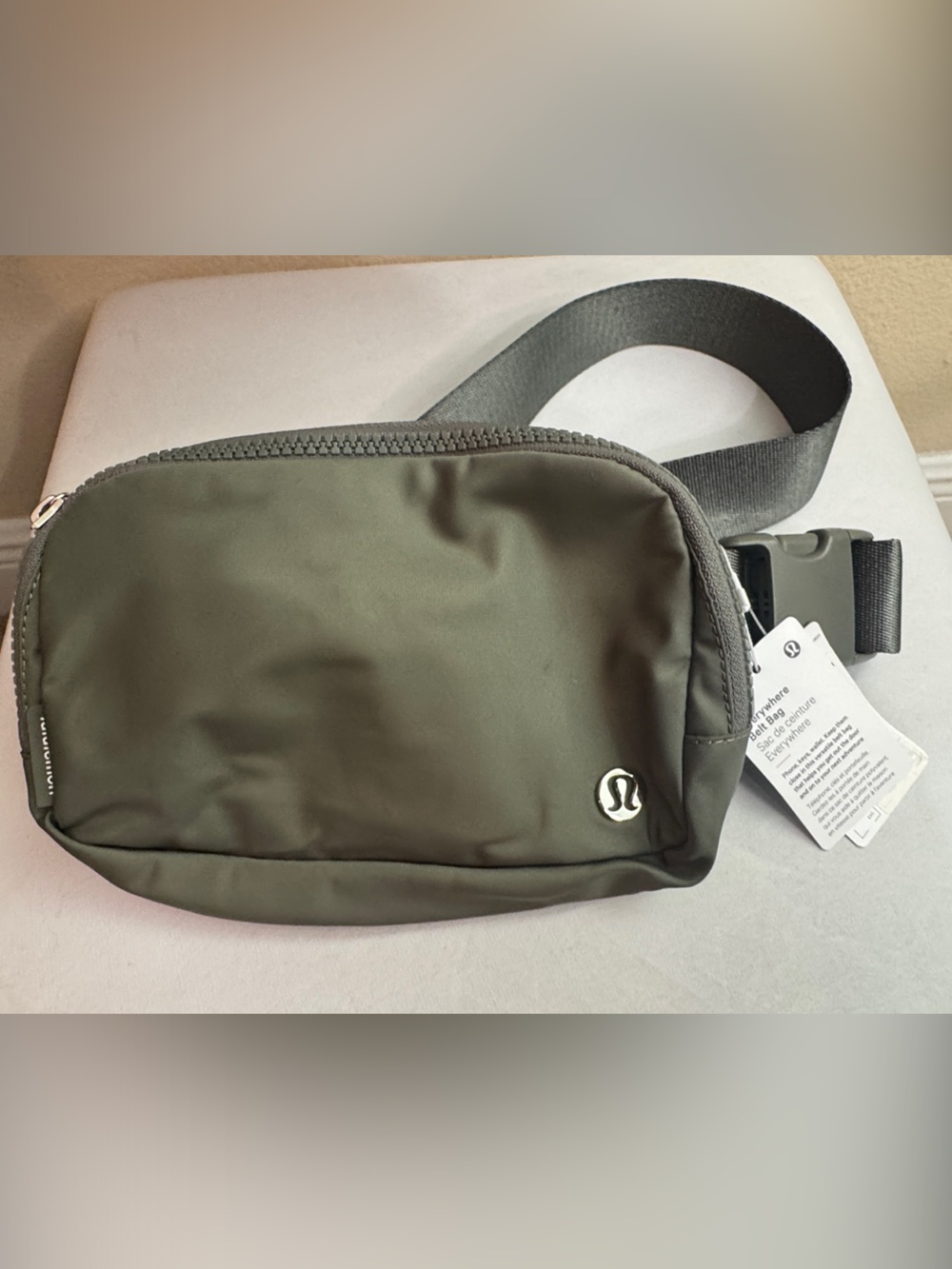 lululemon athletica Olive Green Belt Bag with Black Strap